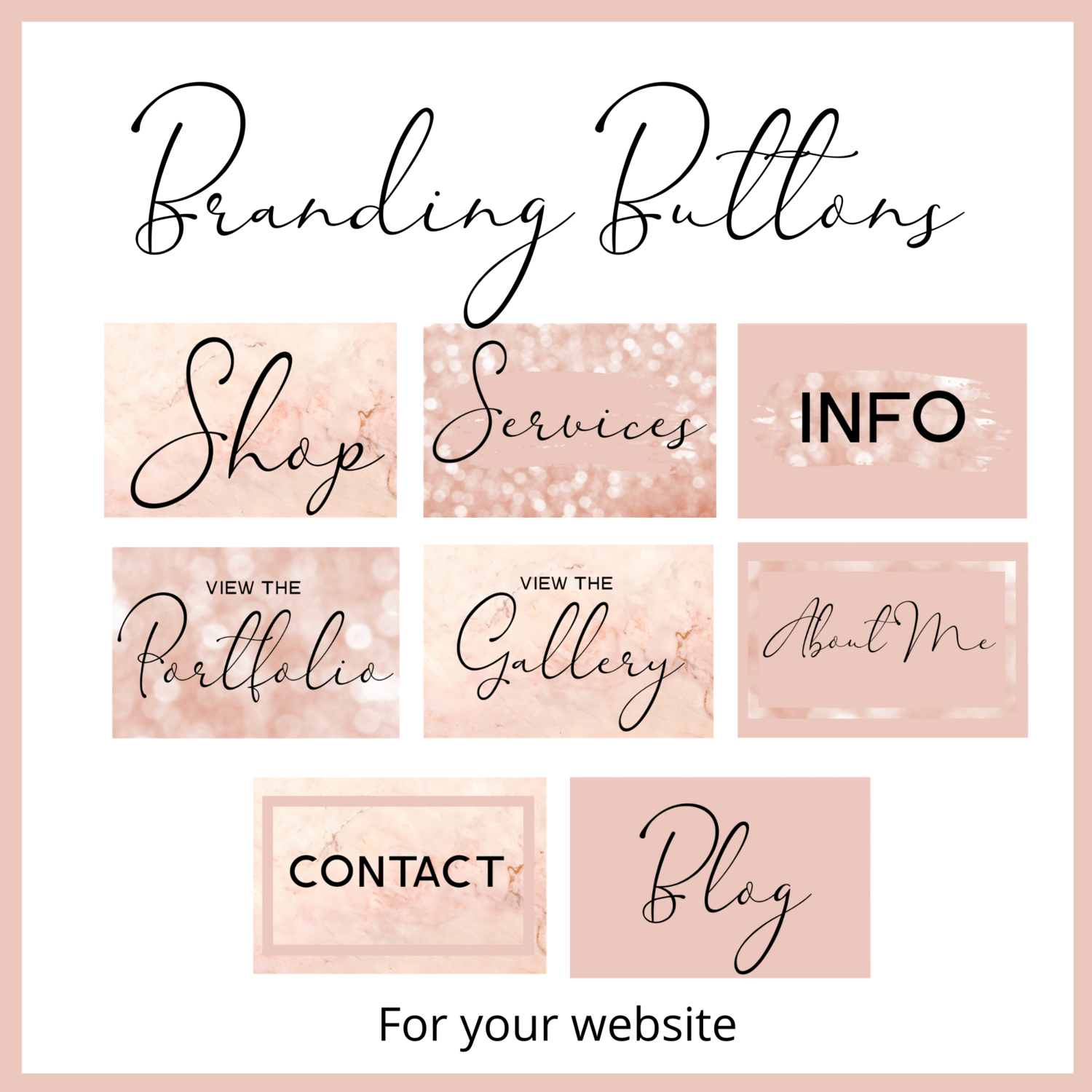 Branding Buttons Rose and Black