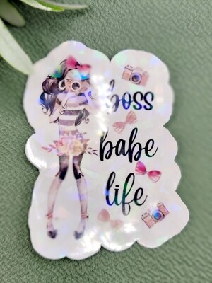 Sticker- Boss babe life Holographic