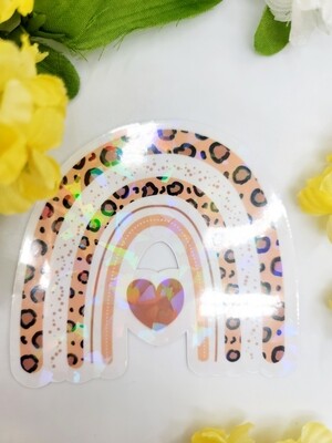Sticker- Cheetah Rainbow holographic