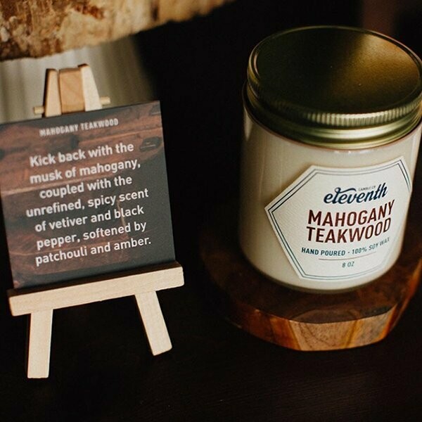 Mahogany Teakwood 8 oz Eleventh Candle