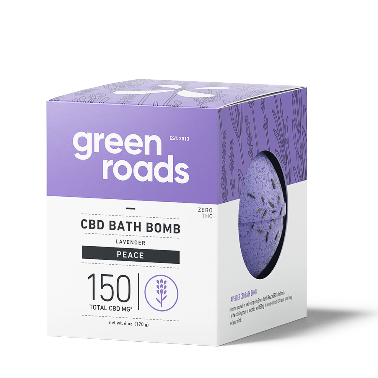 LARGE CBD BATH BOMB - PEACE - 150MG LARGE CBD BATH BOMB - PEACE - 150MG