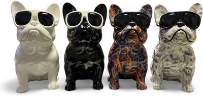 Elegante Bulldogge aus Kunstharz – Stilvolle Deko für Wohnzimmer, Büro oder Fensterbank in 4 Designs, XL - 36 cm hoch Elegante Bulldogge aus Kunstharz – Stilvolle Deko für Wohnzimmer, Büro oder Fensterbank in 4 Designs, XL - 36 cm hoch