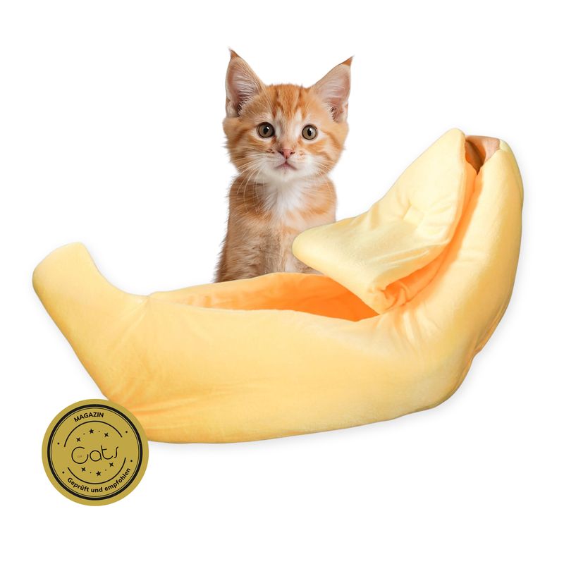 Bananen-Bett für Katzen und kleine Hunde (bis 5 kg)