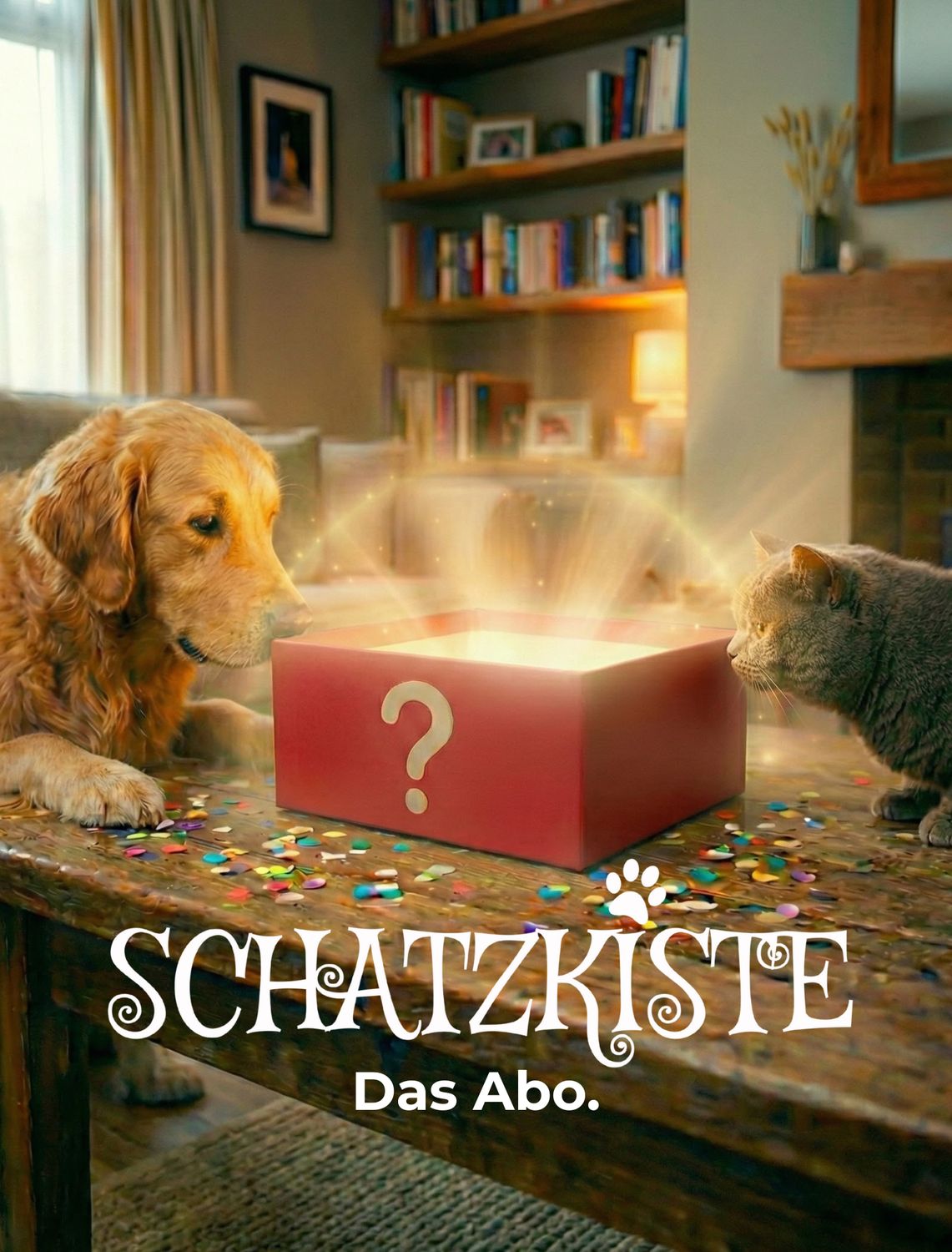 Schatzkisten-Abo (4 x /Jahr), 2 Jahre Laufzeit fest | 8 Boxen | Für Hunde + Katzen PLUS Extra-Geschenk