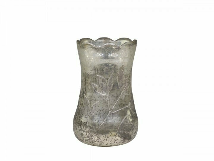 Silver Etched Vase