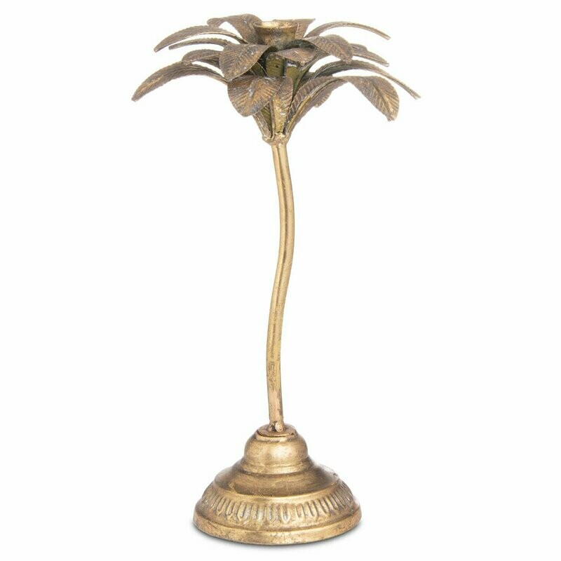 'Antique Bronze' Palm Tree Candle Holder (small)
