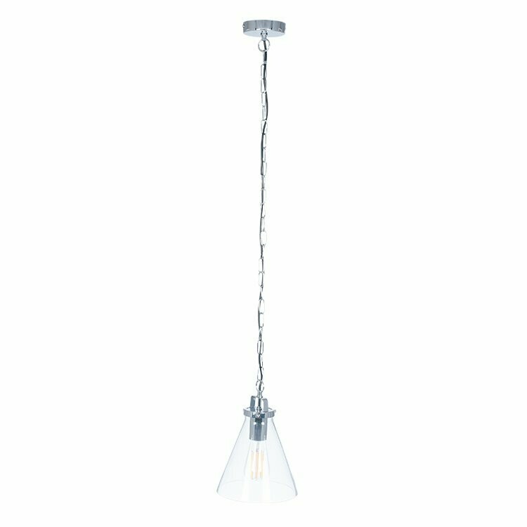 Clear Glass Cone Pendant + Bulb