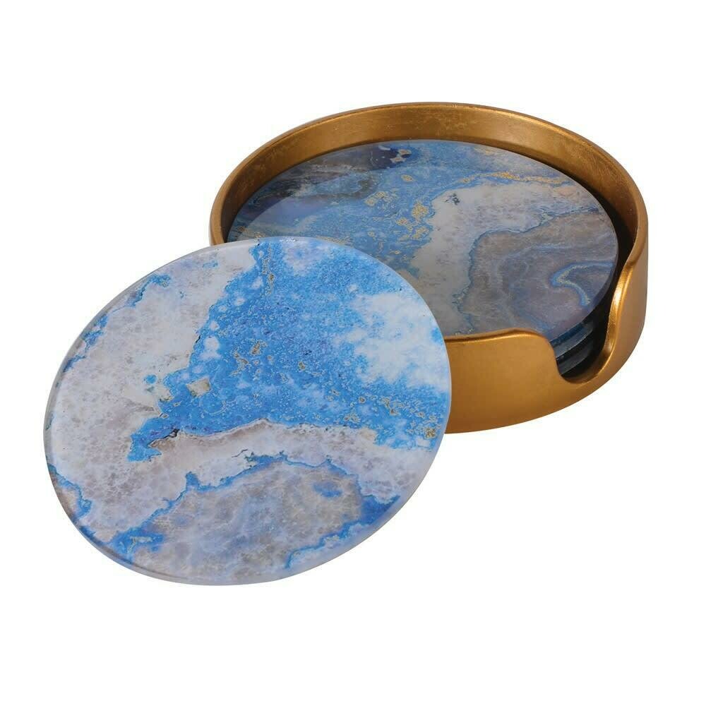 Set of 4 Marble Effect Glass Coasters