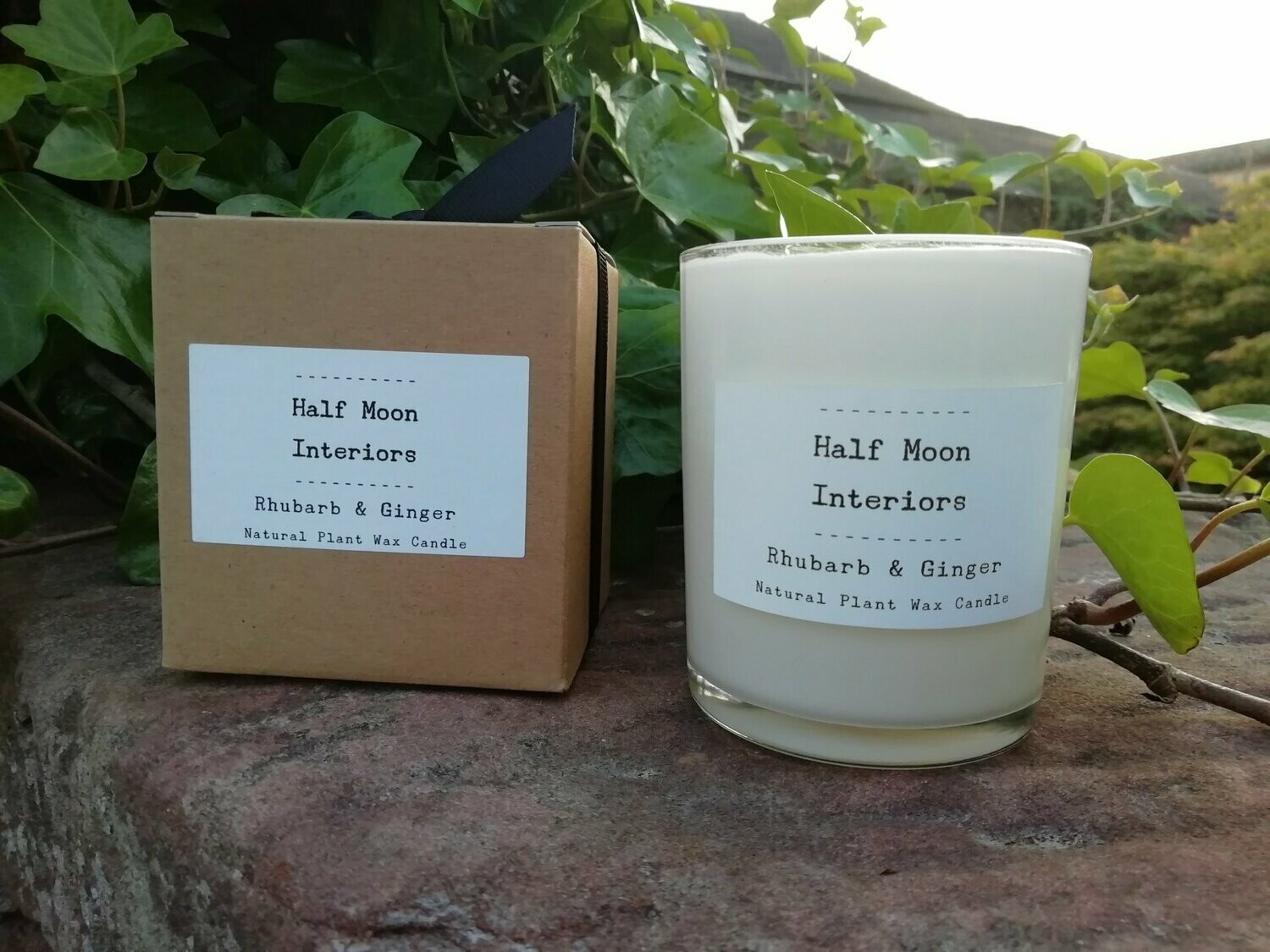 Half Moon Candle: Rhubarb and Ginger