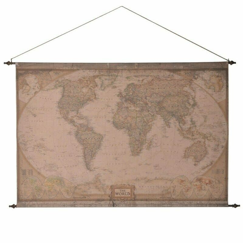 Extra Large Fabric Hanging World Map