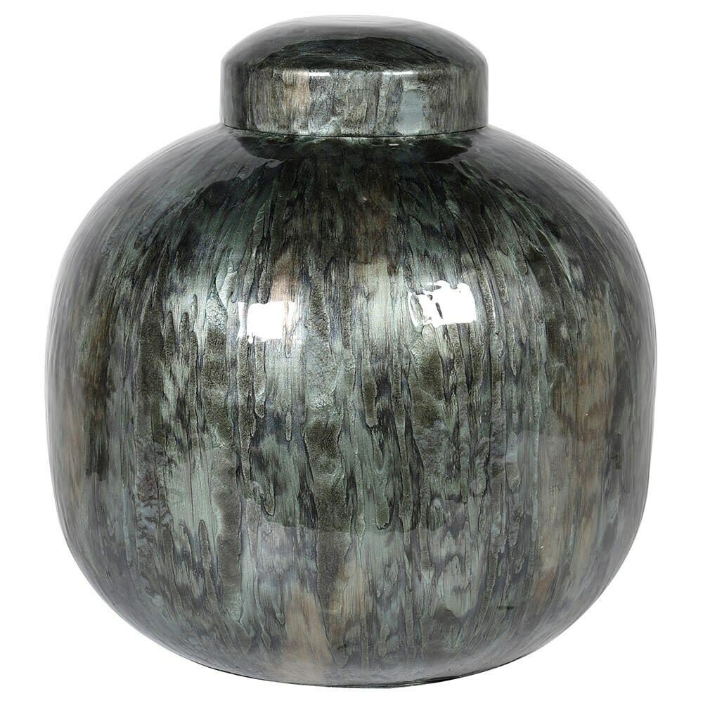 Twilight Enamel Vase with Lid