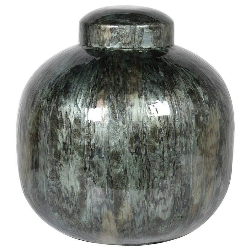 Twilight Enamel Vase with Lid