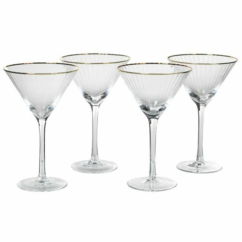 Ribbed Martini Glasses (set of 4)