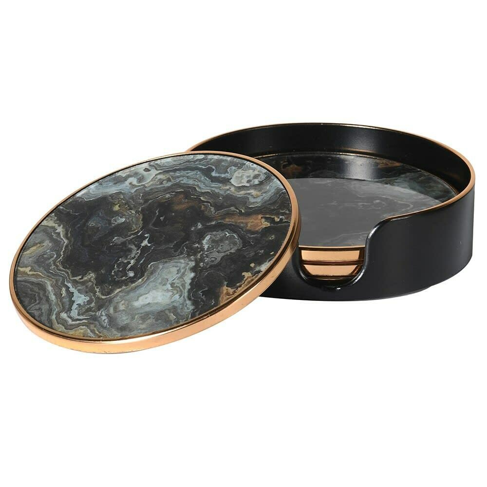 Black Marble Effect Coasters (set of 4)