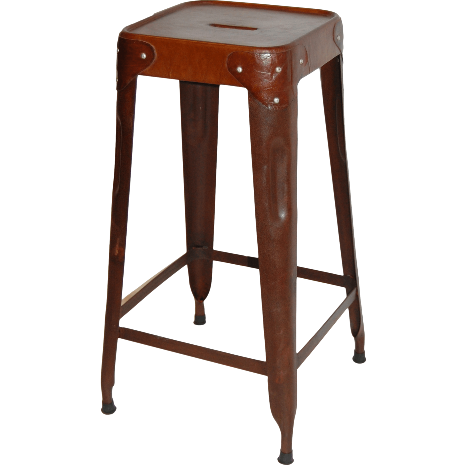 Metal and Leather Stool (set of 2)