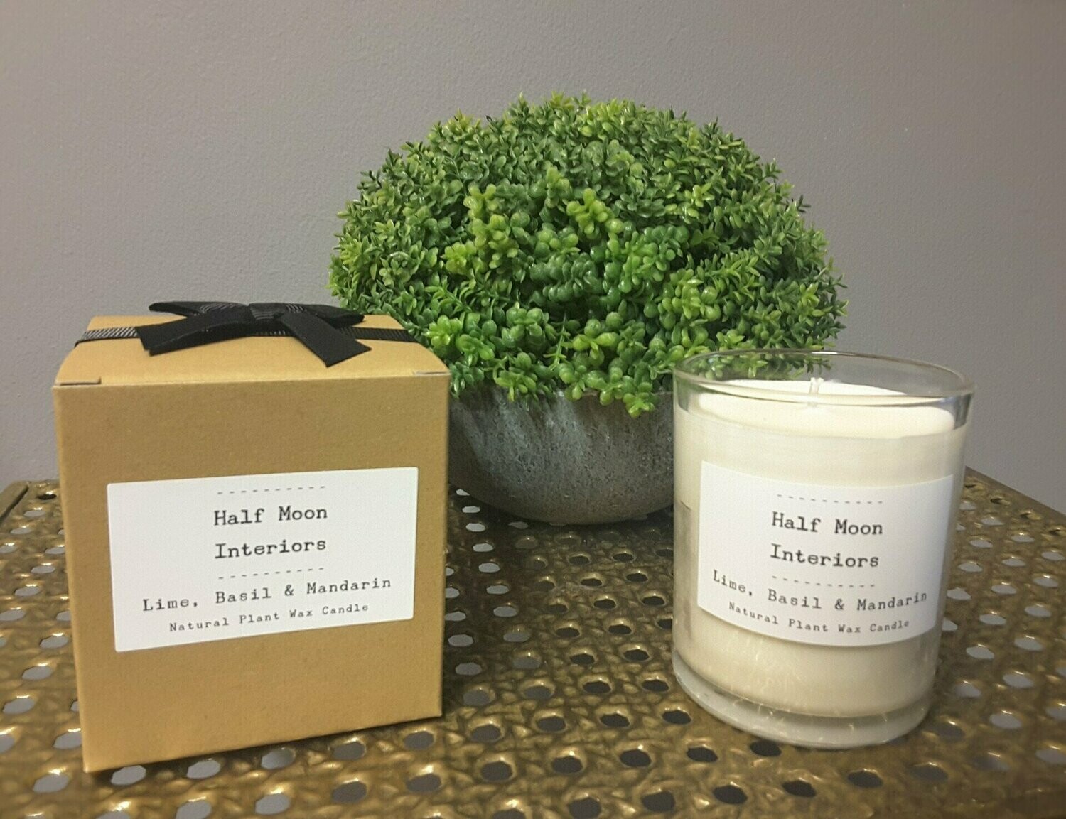 Half Moon Candle: Lime, Basil and Mandarin
