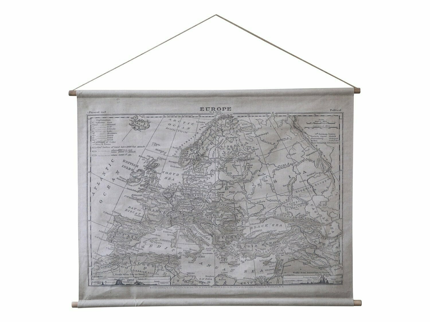 Canvas Map of Old Europe