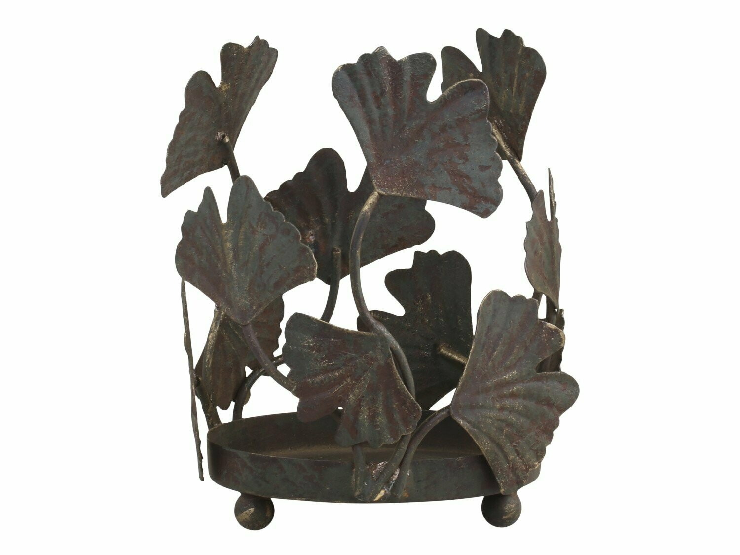 Candle Holder with Leaf Decoration