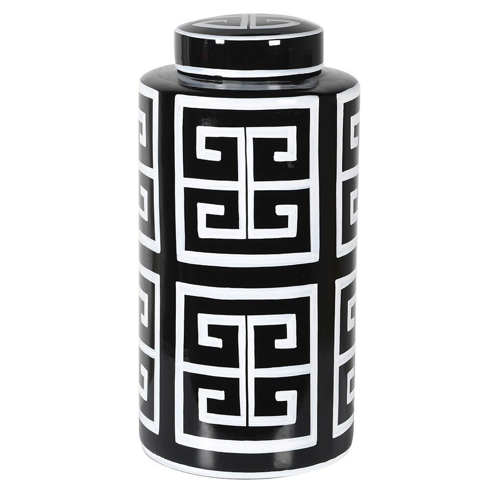 Aztec Print Lidded Jar (large)