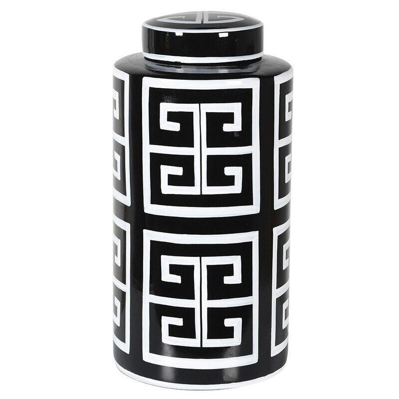 Aztec Print Lidded Jar (large)