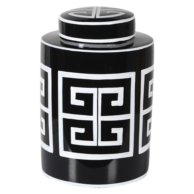 Aztec Print Lidded Jar (medium)