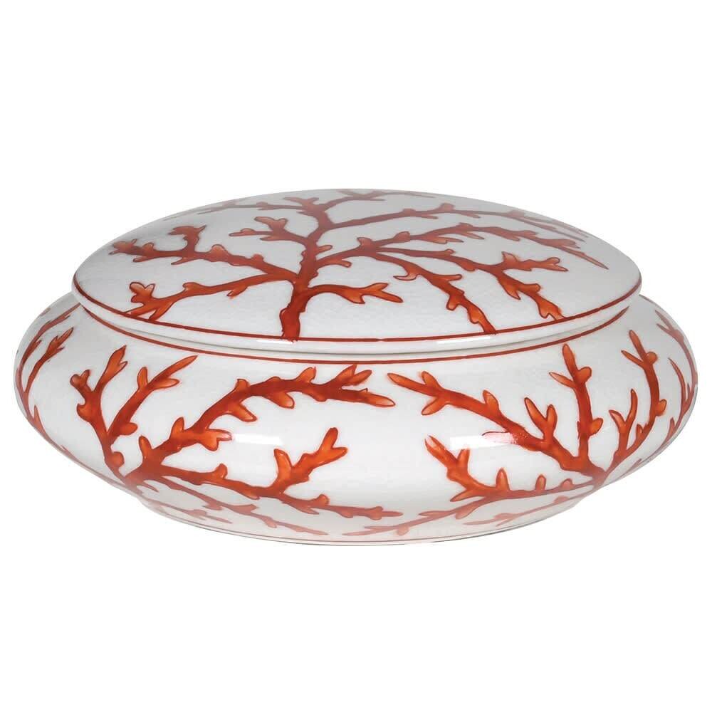 Coral Decoration Lidded Jar