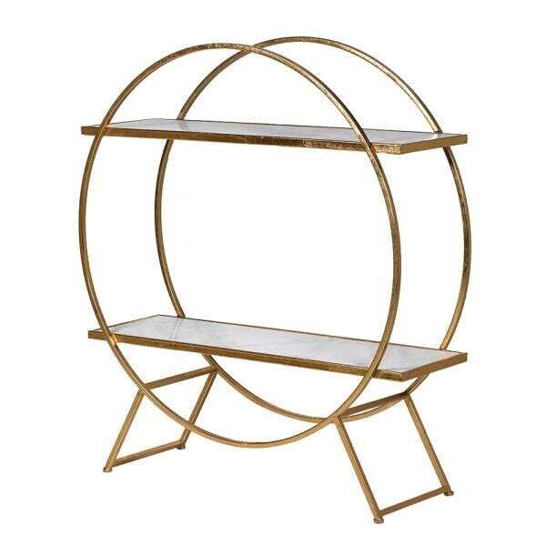 Round Gold and Marble Shelf Unit