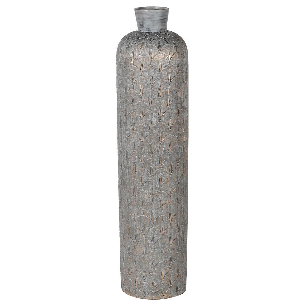 Grey & Gold Scalloped Vase
