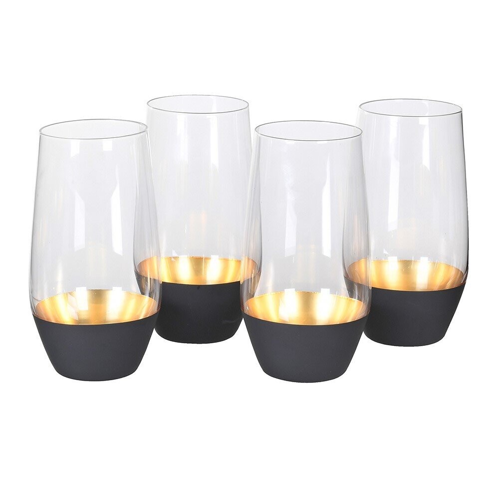 Black and Gold Base Tumblers (set of 4)