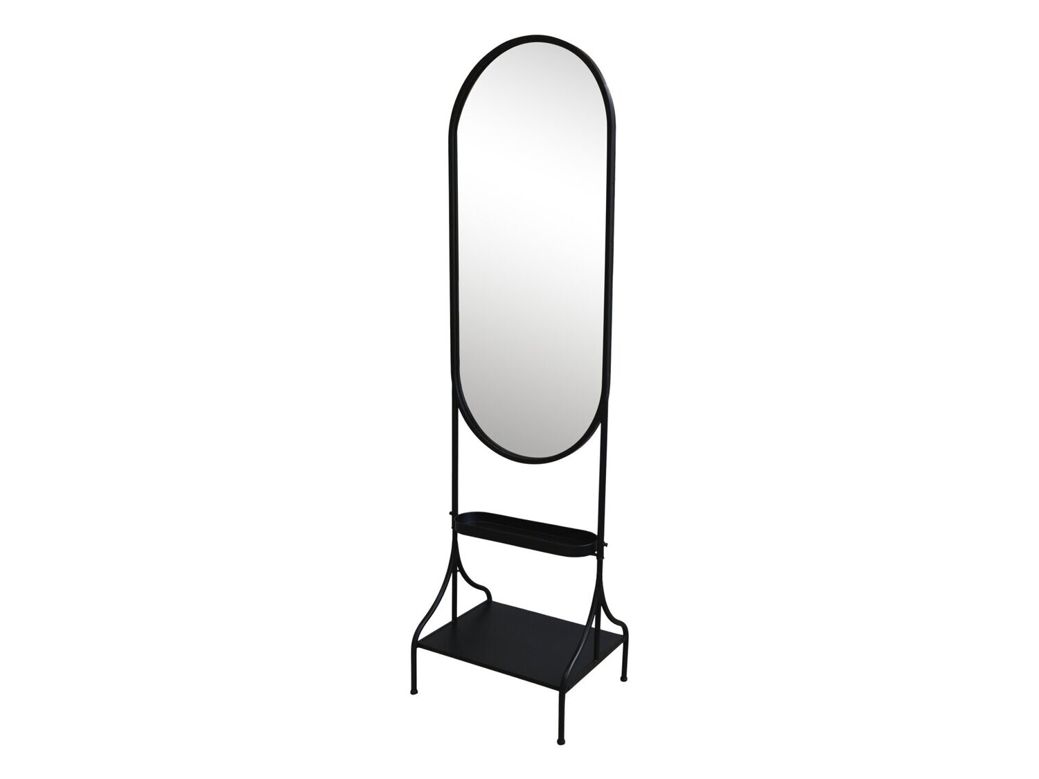 Floor Mirror with Shelves
