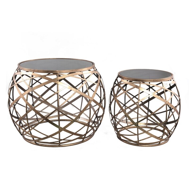 Tornado Gold Coffee Tables (set of 2)