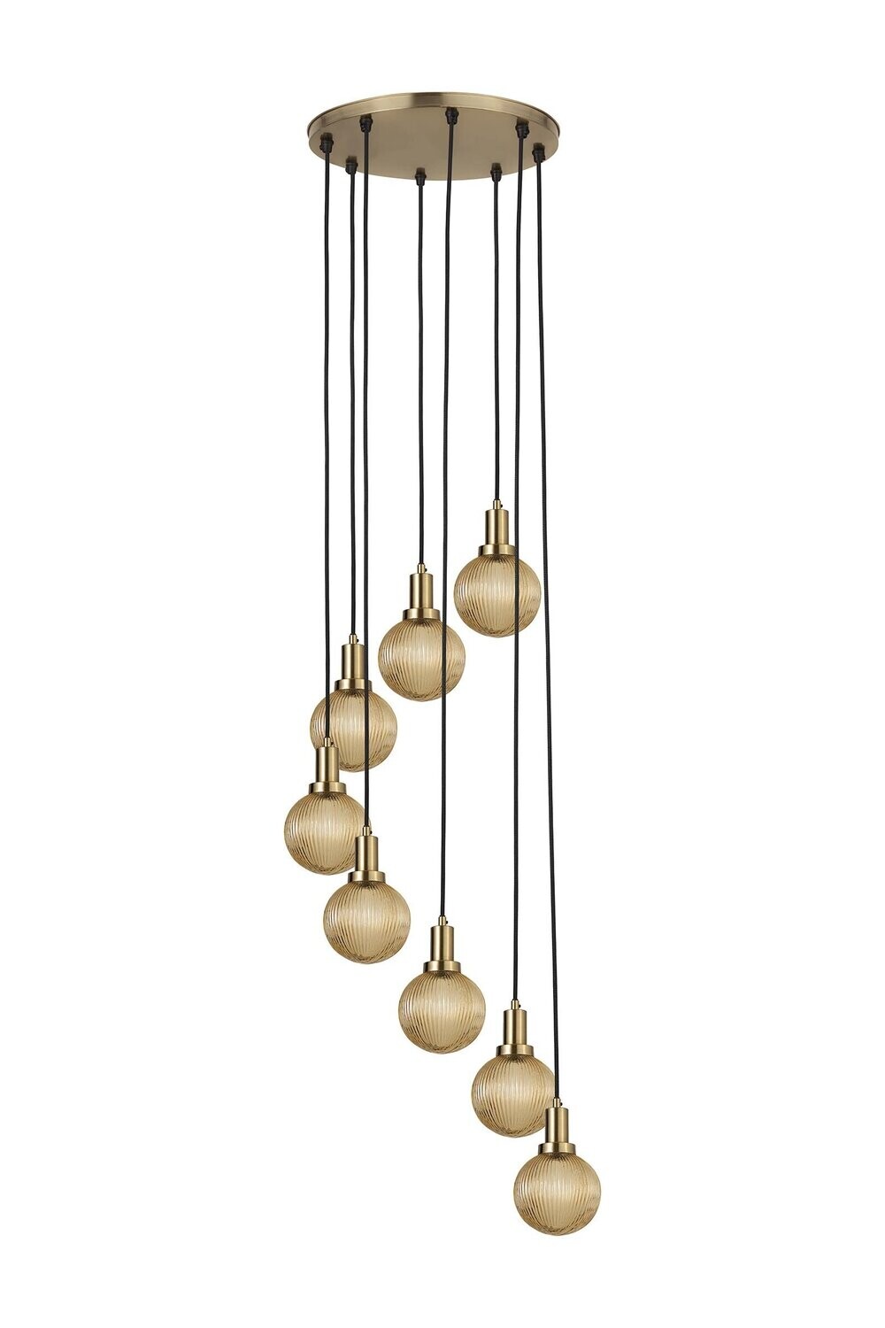 Juliet Amber Glass Hanging Lamp+  Bulbs