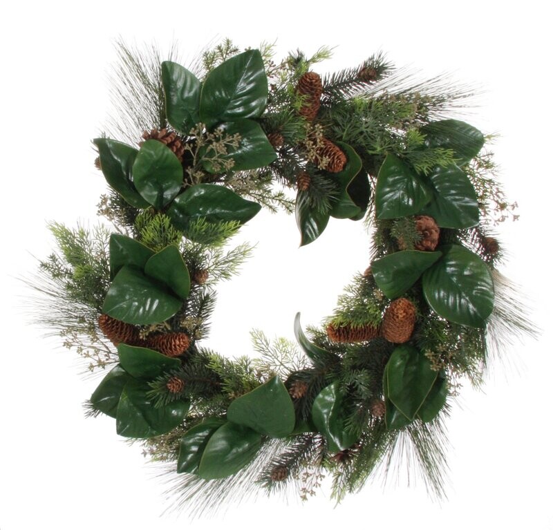 Cone + Magnolia Wreath