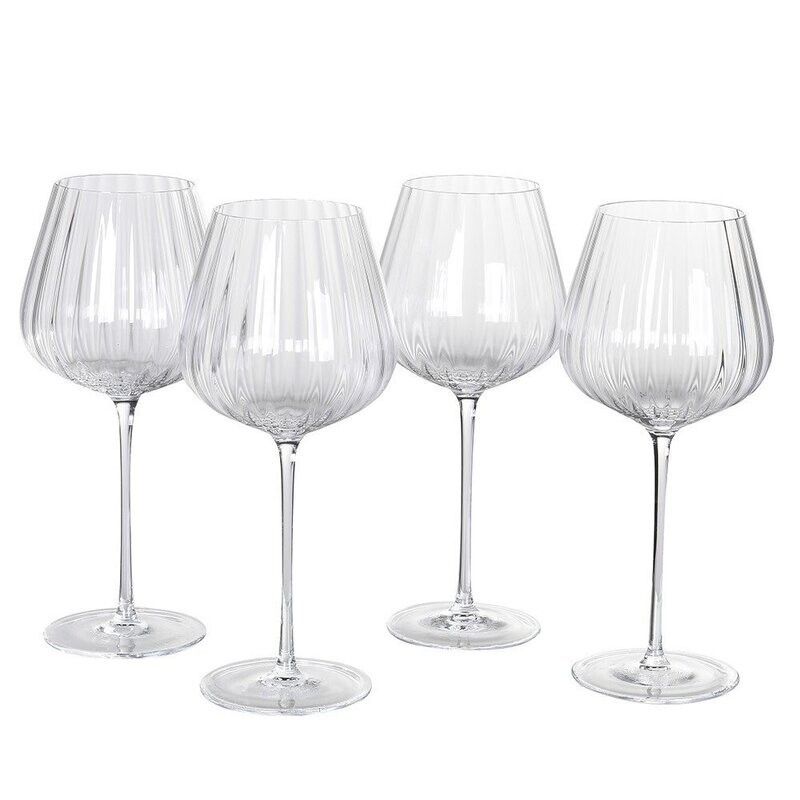 Ribbed Wine Glasses (set of 4)