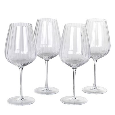 Ribbed Wine Glasses (set of 4)