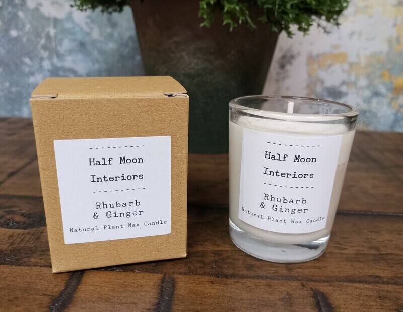 Half Moon Candle: Rhubarb and Ginger (mini)