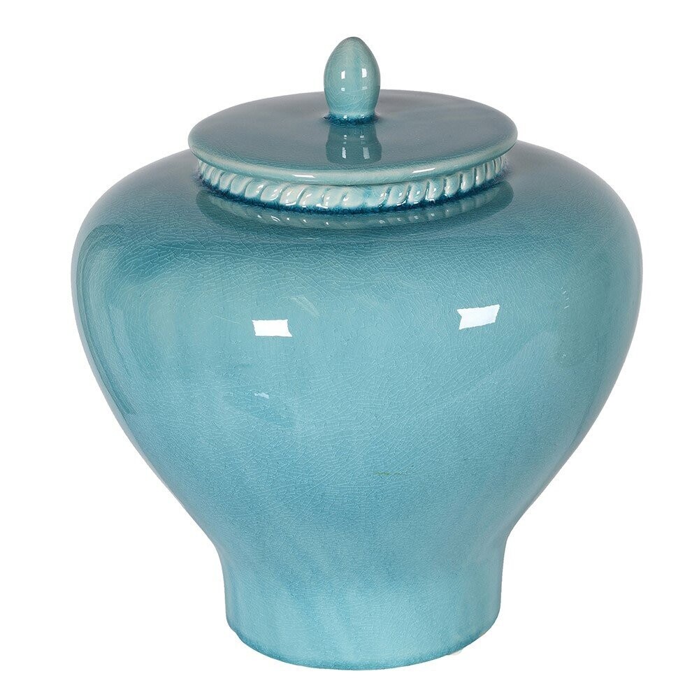 Aqua Blue Lidded Jar