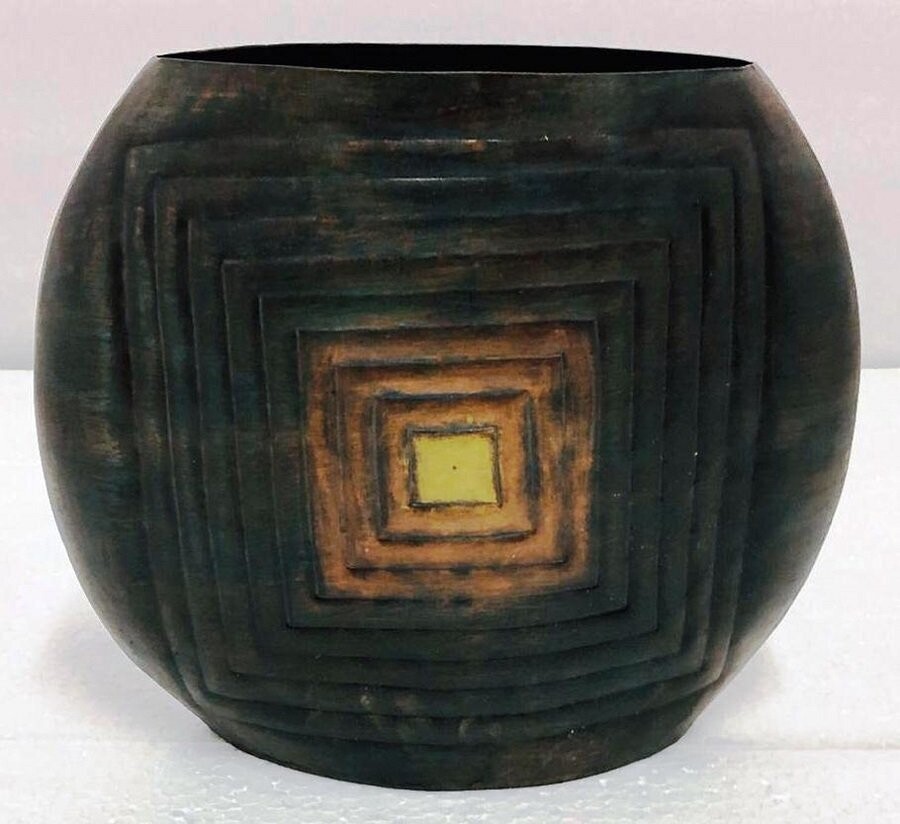 Flat Metal Vase