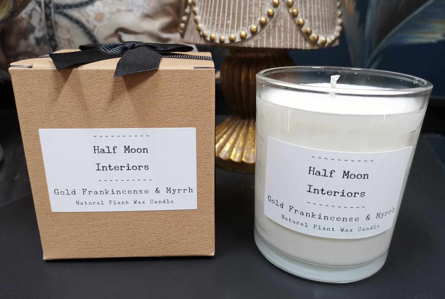 Half Moon Candle: Gold, Frankincense and Myrrh