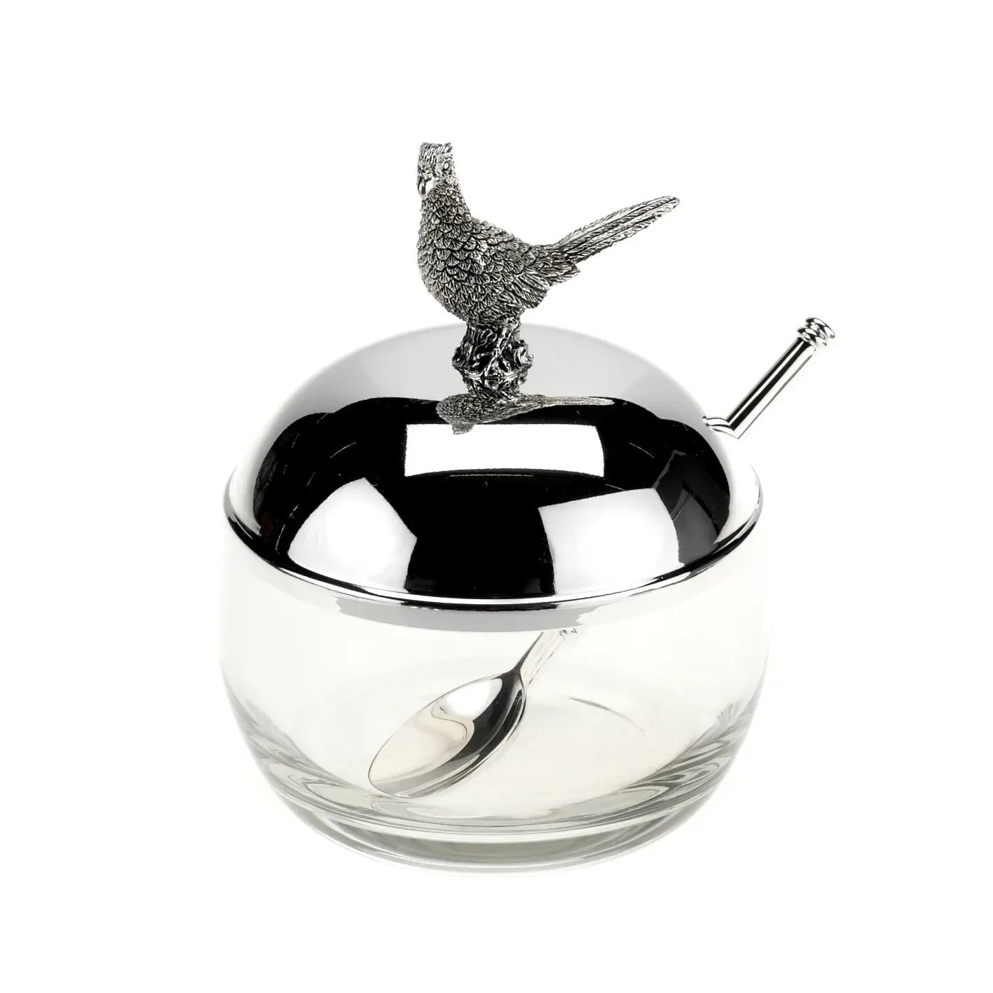 Pheasant Jam Dish /Sugar Bowl and Spoon
