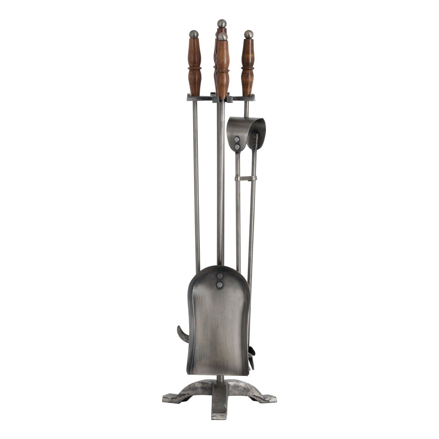 Fire Companion Set with Wooden Handles