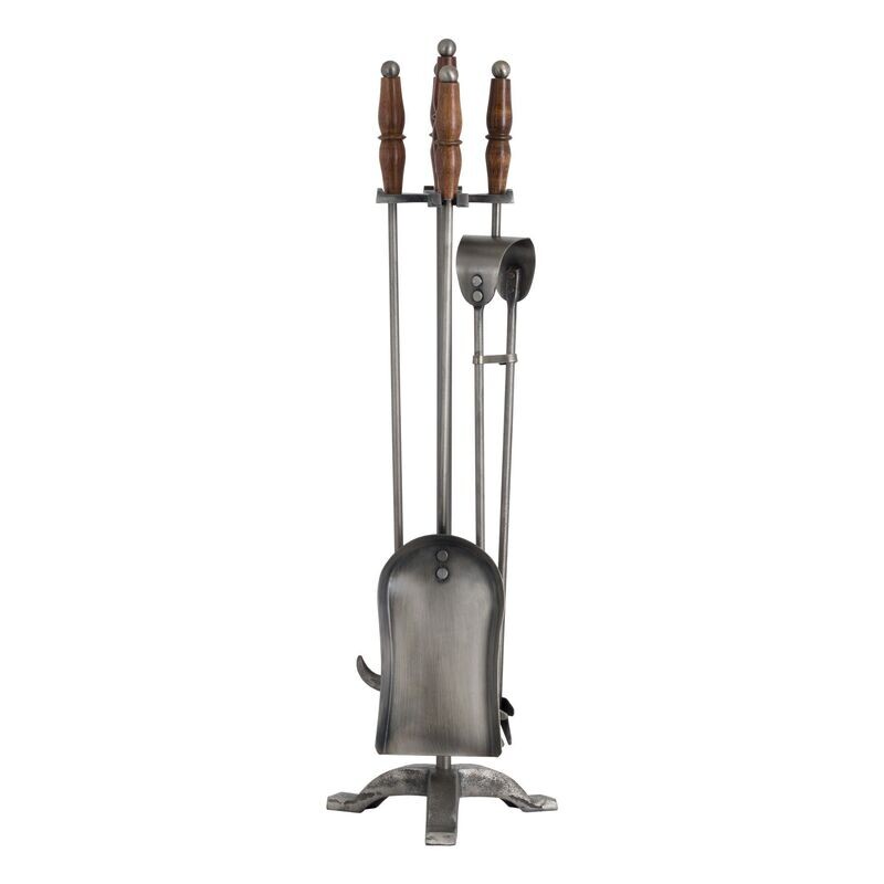 Fire Companion Set with Wooden Handles