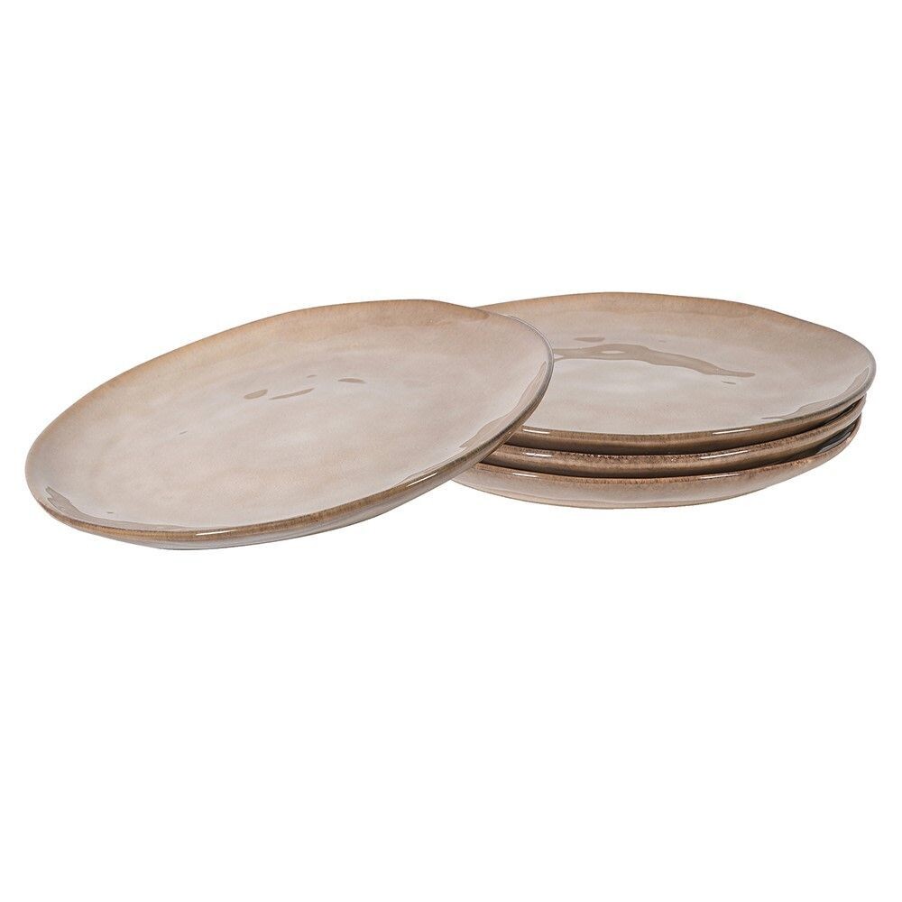 Organic Taupe Dinner Plates (Set of 4 )