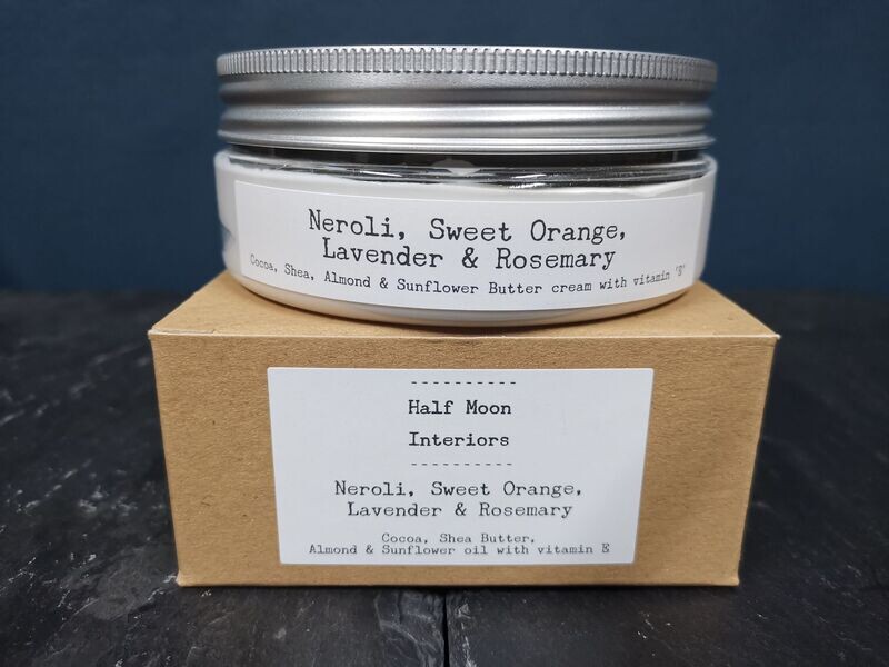 Cocoa & Shea Butter Hand + Body Cream: Neroli, Sweet Orange, Lavender + Rosemary