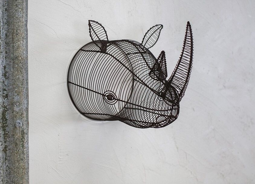 XL Wire Rhino Head