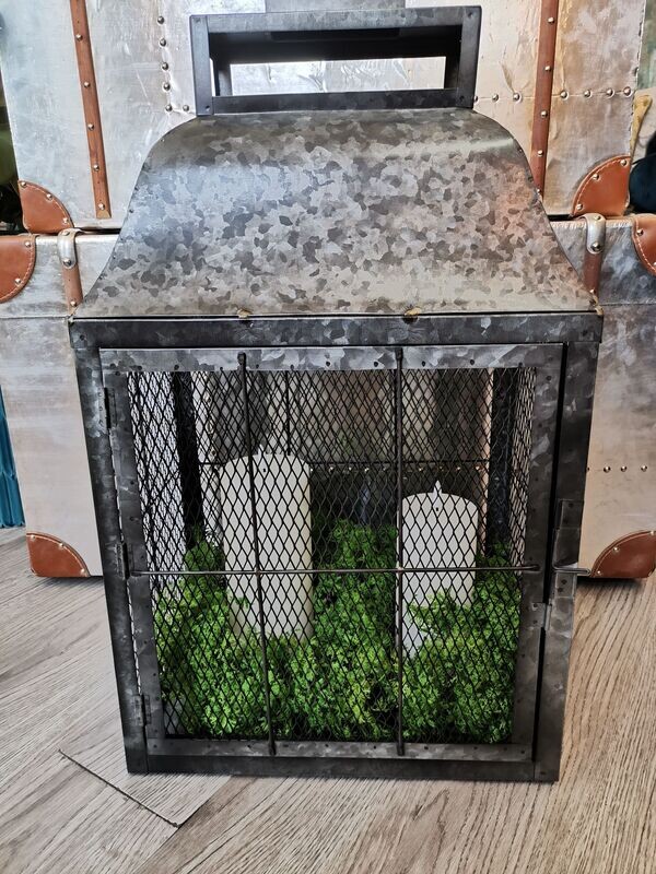 Galvanised Metal Oblong Lantern (large)