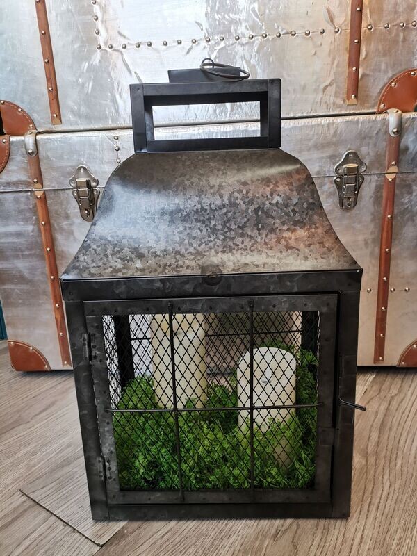Galvanised Metal Oblong Lantern