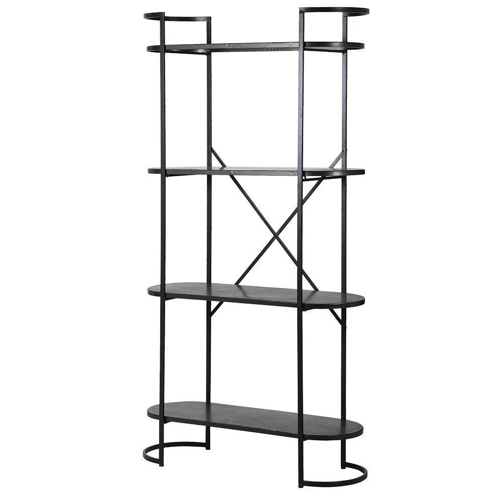 Tall Black Iron Industrial Shelf Unit