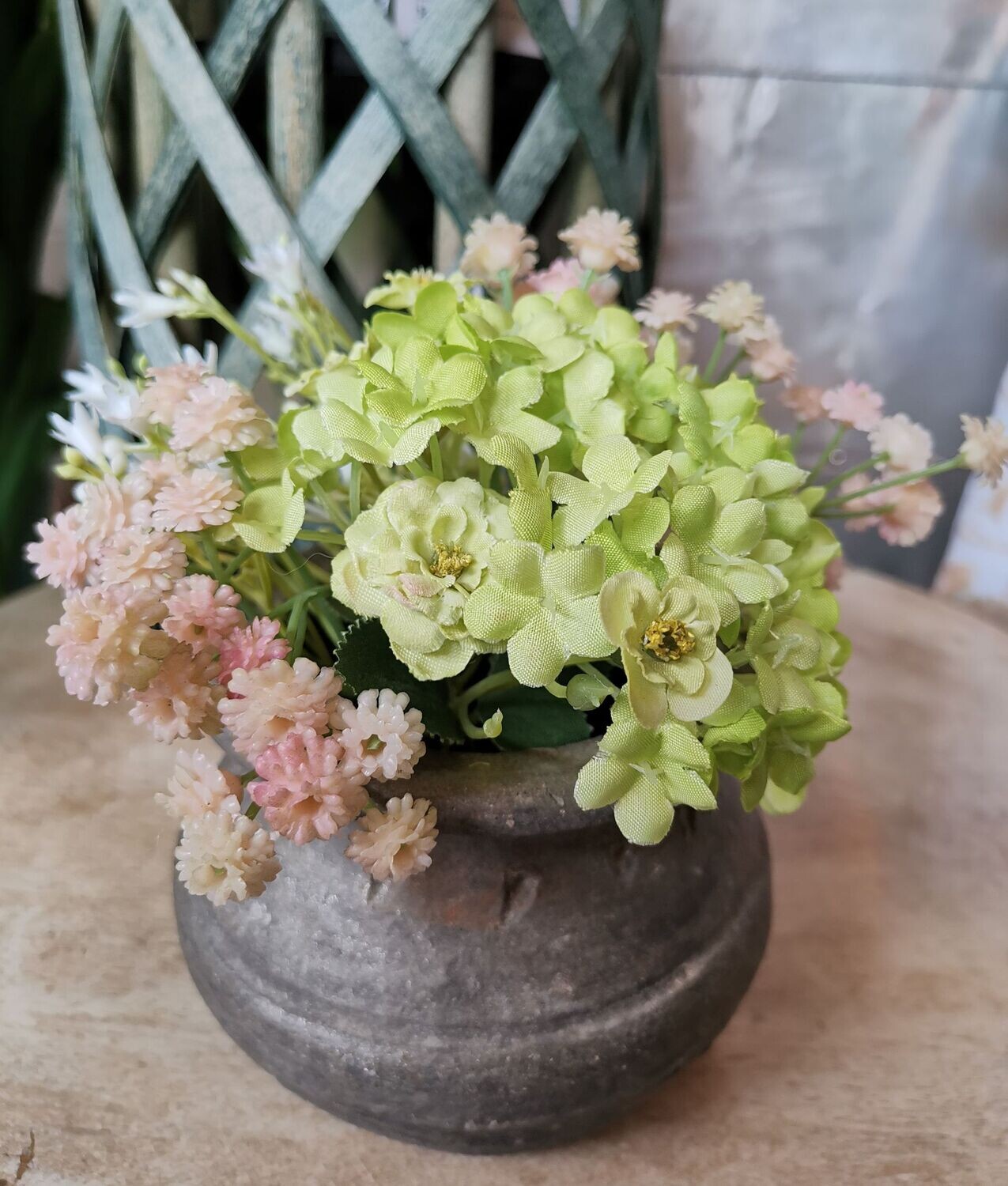 Mini Clay Pot + Flowers