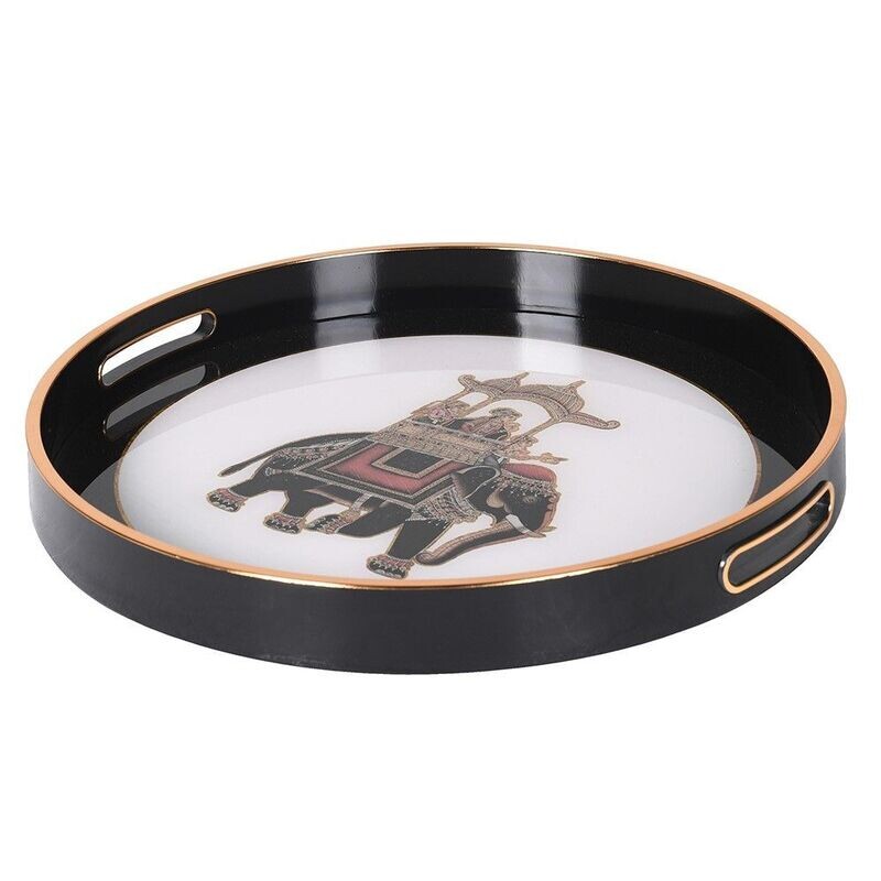 Dark Rimmed Elephant Tray